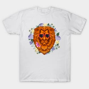 Lions With Sunglasses and a Flower in His Mouth T-Shirt